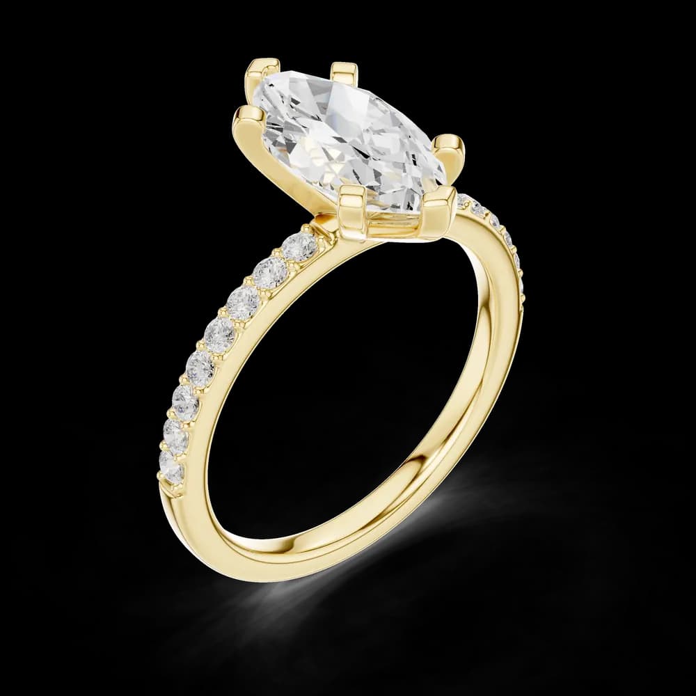 Six Prong Marquise Lab Grown Diamond Ring - Image 5 Six Prong Marquise Lab Grown Diamond Ring, view 5 of 6
