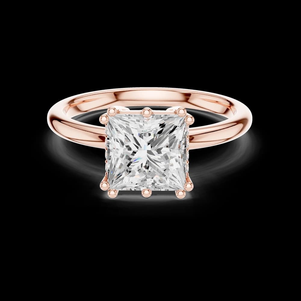 Minimalist Princess Cut Solitaire Lab Grown Diamond Ring - Image 1 Minimalist Princess Cut Solitaire Lab Grown Diamond Ring, view 1 of 6