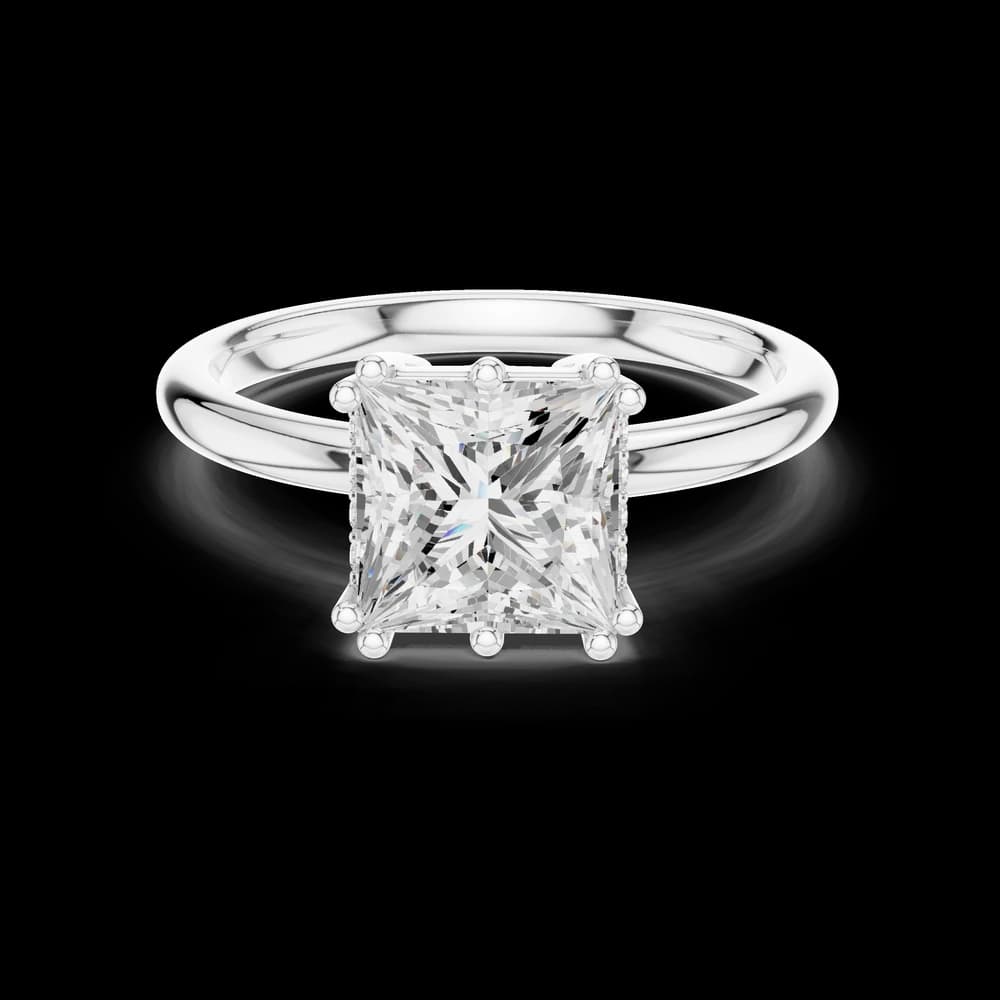 Minimalist Princess Cut Solitaire Lab Grown Diamond Ring - Image 2 Minimalist Princess Cut Solitaire Lab Grown Diamond Ring, view 2 of 6