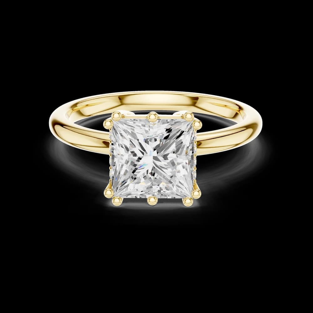 Minimalist Princess Cut Solitaire Lab Grown Diamond Ring - Image 3 Minimalist Princess Cut Solitaire Lab Grown Diamond Ring, view 3 of 6