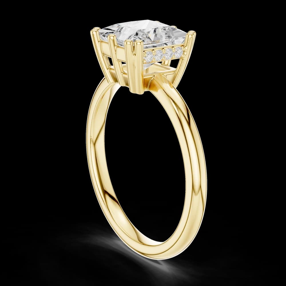 Minimalist Princess Cut Solitaire Lab Grown Diamond Ring - Image 4 Minimalist Princess Cut Solitaire Lab Grown Diamond Ring, view 4 of 6