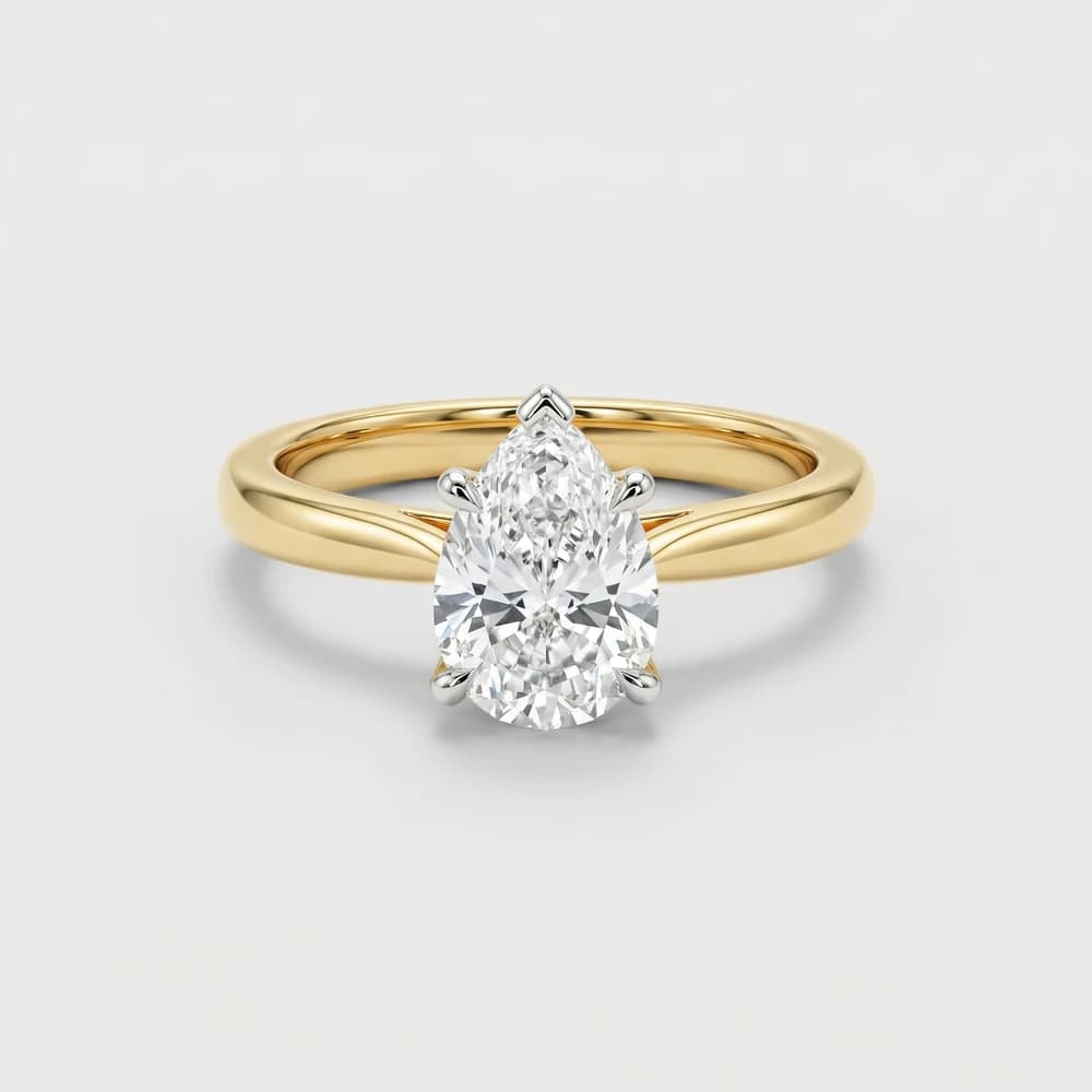 Elegant Pear Solitaire Lab Grown Diamond Ring - Image 1 Elegant Pear Solitaire Lab Grown Diamond Ring, view 1 of 2