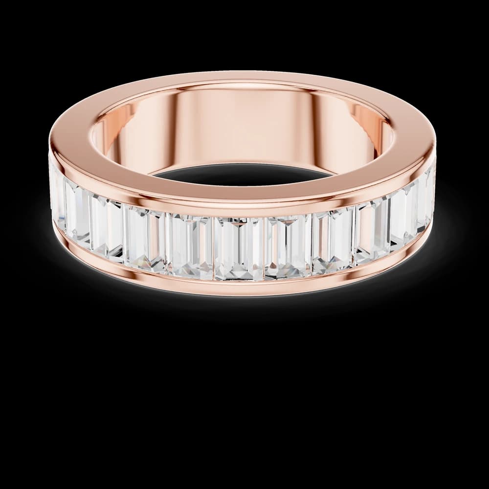 aguette Diamond Channel Cut Eternity Lab Grown Ring - Image 1 aguette Diamond Channel Cut Eternity Lab Grown Ring, view 1 of 6
