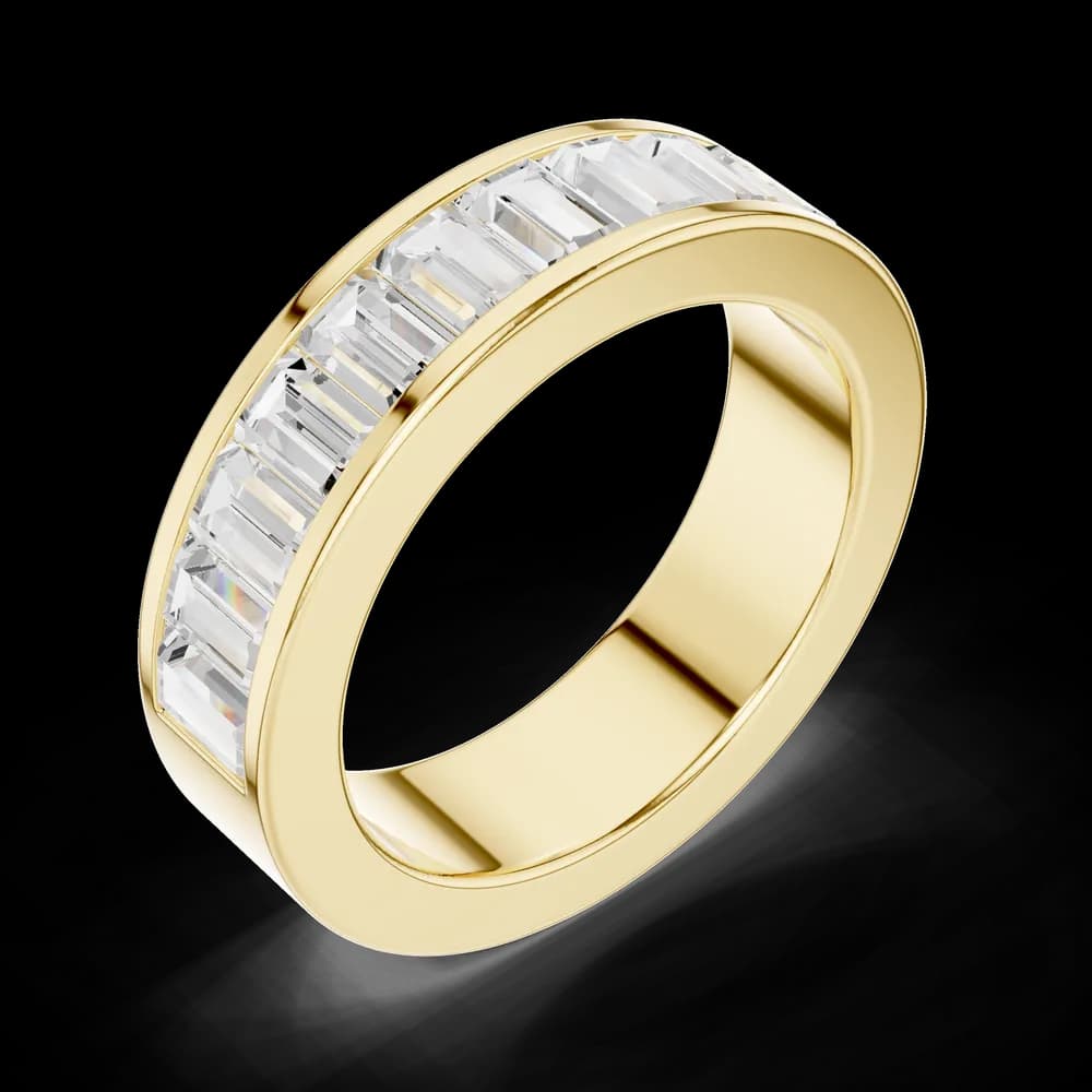 aguette Diamond Channel Cut Eternity Lab Grown Ring - Image 5 aguette Diamond Channel Cut Eternity Lab Grown Ring, view 5 of 6