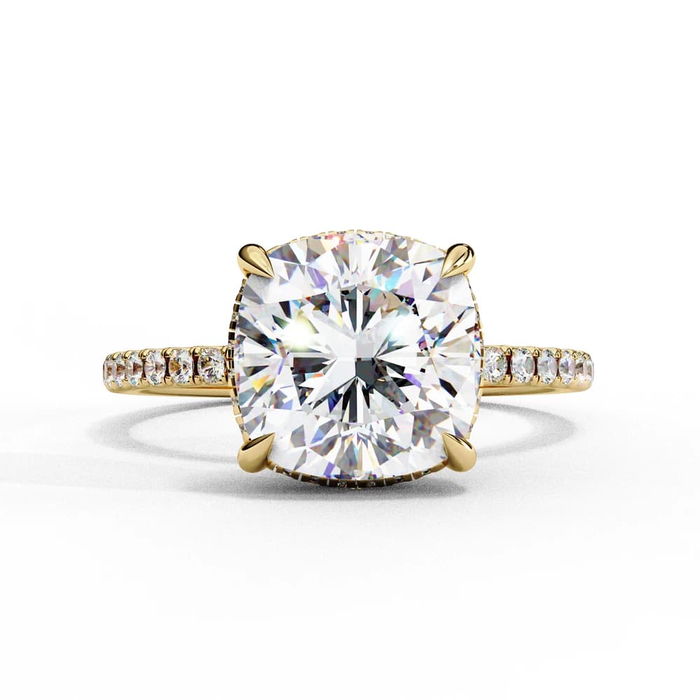 Eternal Glow-Cushion-Cut with Hidden Halo Lab Grown Diamond Ring - Image 5 Eternal Glow-Cushion-Cut with Hidden Halo Lab Grown Diamond Ring, view 5 of 8