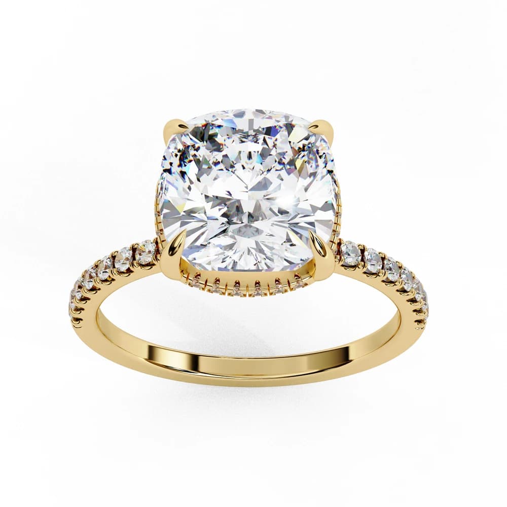 Eternal Glow-Cushion-Cut with Hidden Halo Lab Grown Diamond Ring - Image 6 Eternal Glow-Cushion-Cut with Hidden Halo Lab Grown Diamond Ring, view 6 of 8