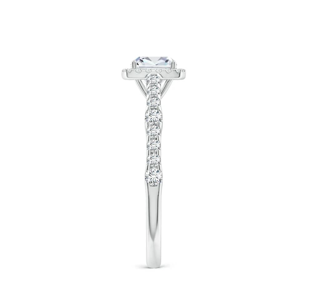 Square Halo Cushion Pave Lab Grown Diamond Ring - Image 3 Square Halo Cushion Pave Lab Grown Diamond Ring, view 3 of 4