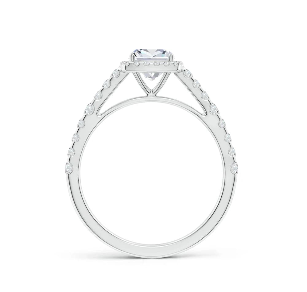 Square Halo Cushion Pave Lab Grown Diamond Ring - Image 4 Square Halo Cushion Pave Lab Grown Diamond Ring, view 4 of 4