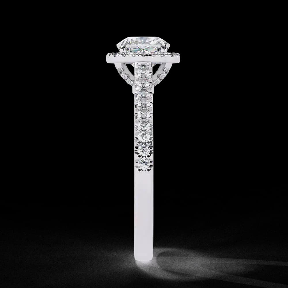 The Kacey Cushion Halo Cathedral Lab Grown Diamond Engagement Ring - Image 5 The Kacey Cushion Halo Cathedral Lab Grown Diamond Engagement Ring, view 5 of 12
