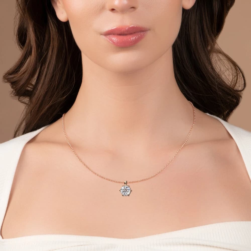 Dainty Gold Lab Grown Diamond Pendant - Image 14 Dainty Gold Lab Grown Diamond Pendant, view 14 of 16