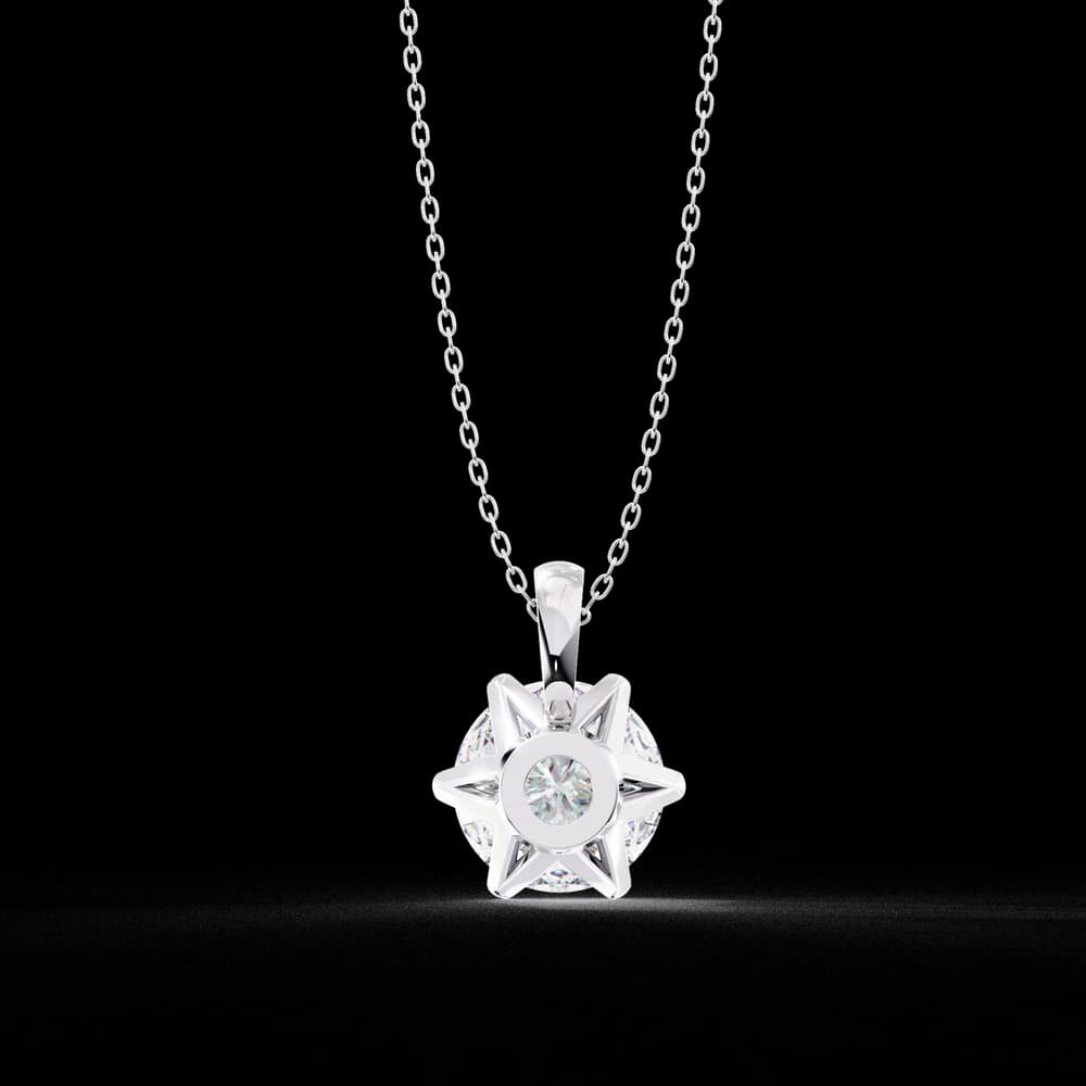 Dainty Gold Lab Grown Diamond Pendant - Image 8 Dainty Gold Lab Grown Diamond Pendant, view 8 of 16