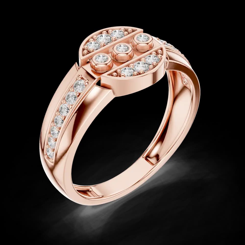 Dainty Lab grown Pave Round diamond ring design - Image 1 Dainty Lab grown Pave Round diamond ring design , view 1 of 1