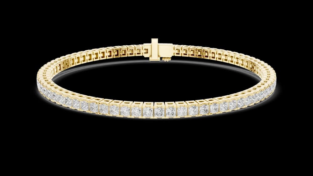 Princess Cut Channel Setting Lab Grown Diamond Bracelet - Image 4 Princess Cut Channel Setting Lab Grown Diamond Bracelet, view 4 of 5