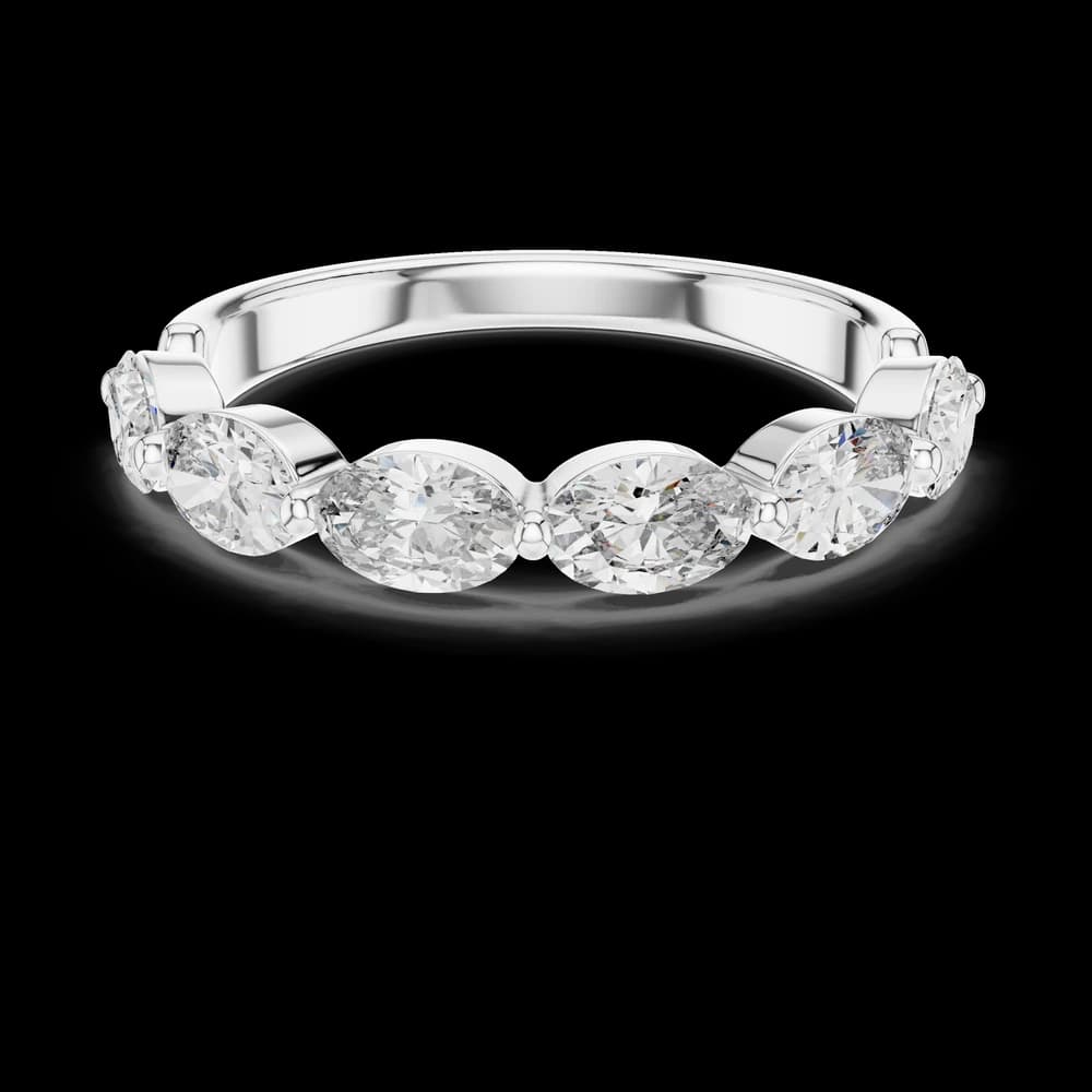 Oval Cut Gold Eternity Lab Grown Ring - Image 2 Oval Cut Gold Eternity Lab Grown Ring, view 2 of 5