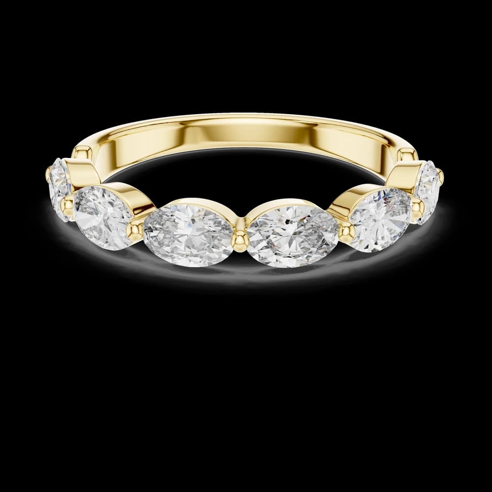 Oval Cut Gold Eternity Lab Grown Ring - Image 3 Oval Cut Gold Eternity Lab Grown Ring, view 3 of 5