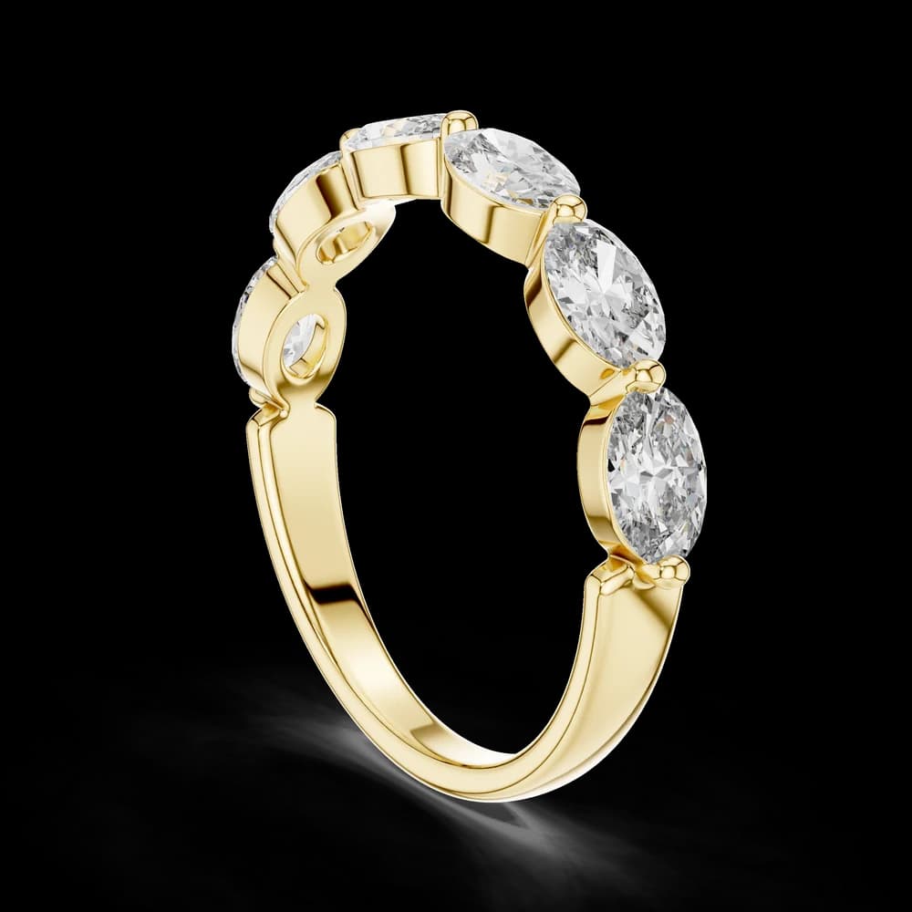 Oval Cut Gold Eternity Lab Grown Ring - Image 4 Oval Cut Gold Eternity Lab Grown Ring, view 4 of 5