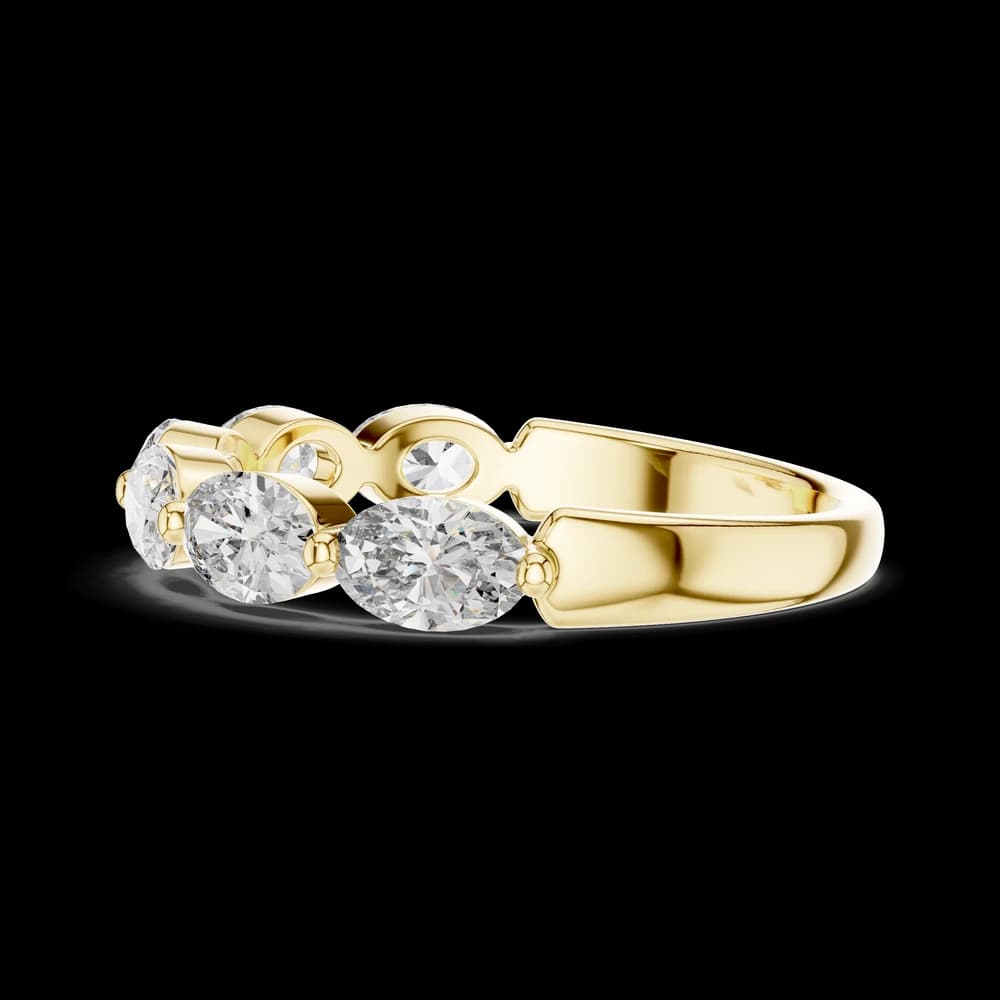 Oval Cut Gold Eternity Lab Grown Ring - Image 5 Oval Cut Gold Eternity Lab Grown Ring, view 5 of 5