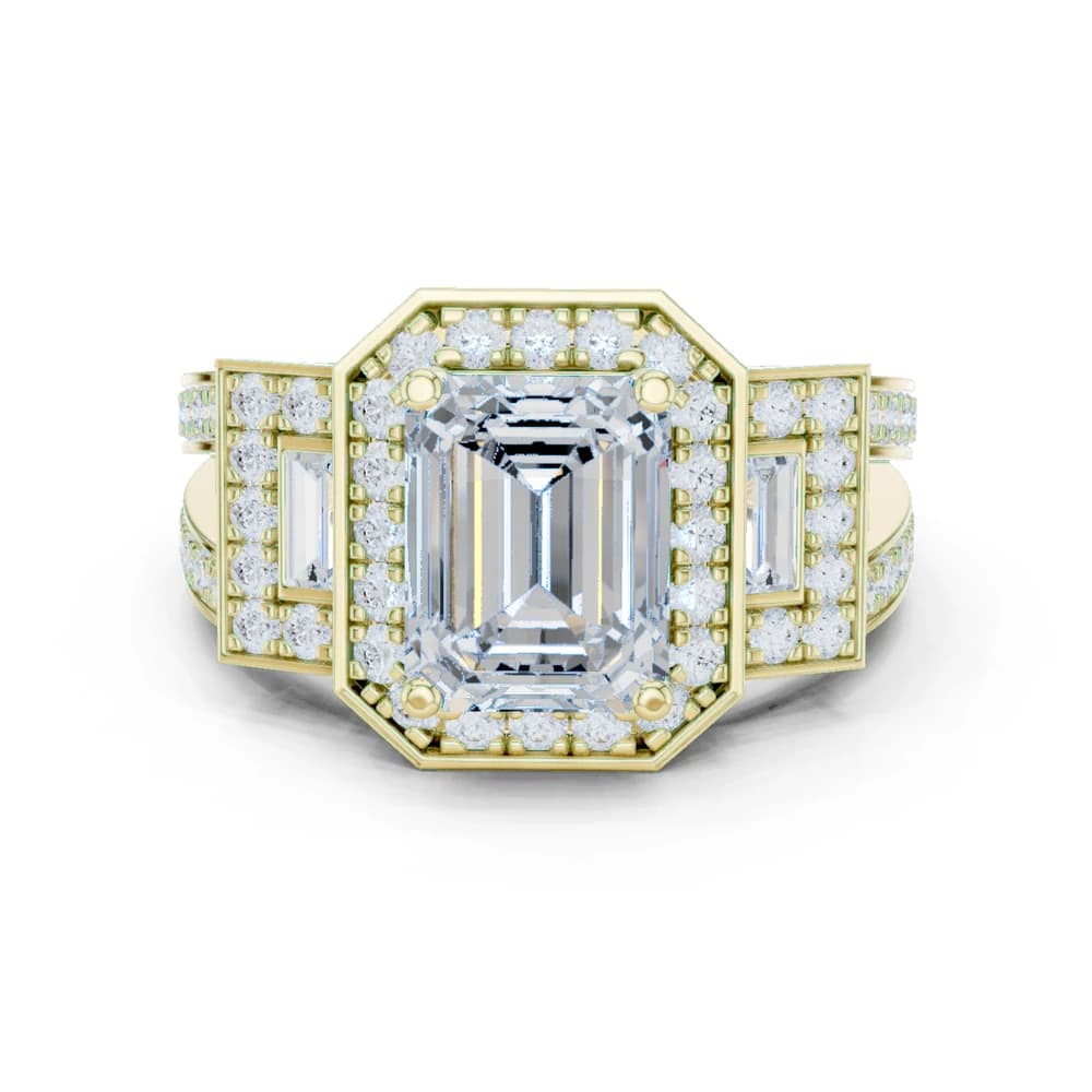 Daisy Chain Lab Grown Diamond Antique Estate Ring - Image 3 Daisy Chain Lab Grown Diamond Antique Estate Ring, view 3 of 9