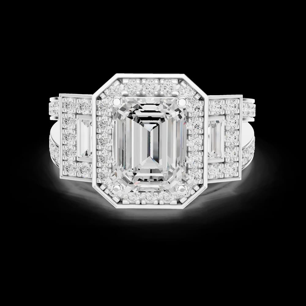 Daisy Chain Lab Grown Diamond Antique Estate Ring - Image 5 Daisy Chain Lab Grown Diamond Antique Estate Ring, view 5 of 9