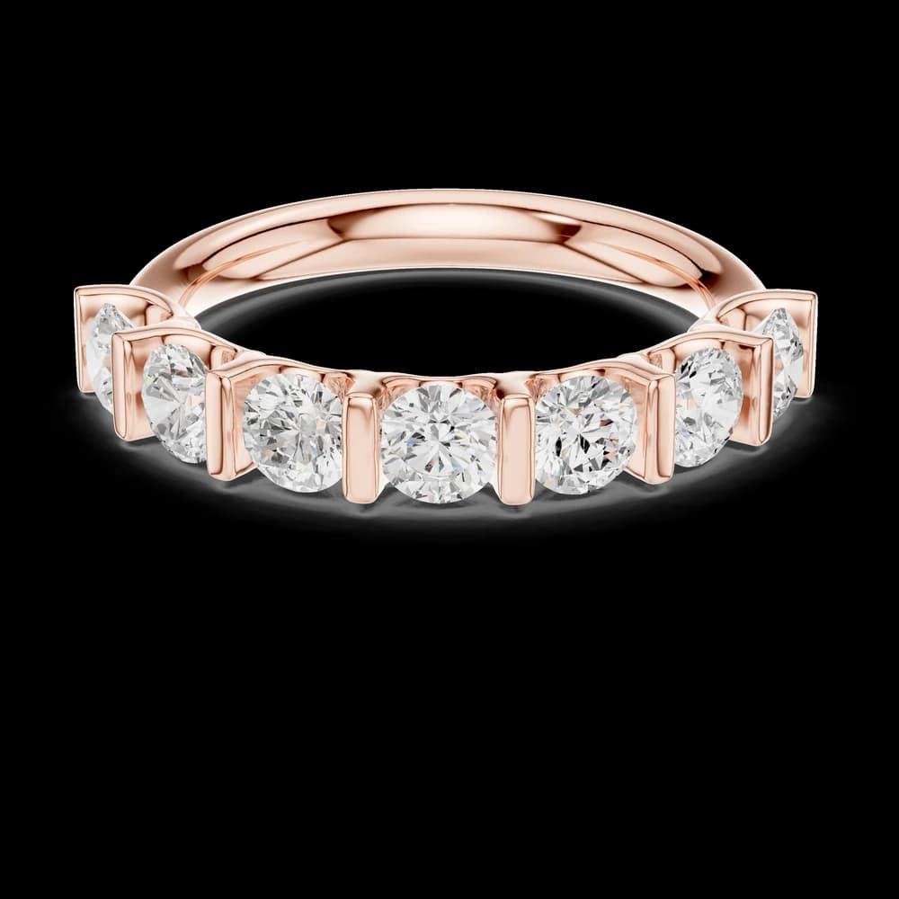 Bar Set Half Eternity Lab Grown Diamond Ring - Image 1 Bar Set Half Eternity Lab Grown Diamond Ring, view 1 of 6