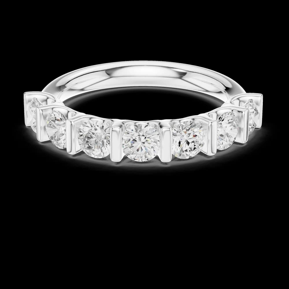 Bar Set Half Eternity Lab Grown Diamond Ring - Image 2 Bar Set Half Eternity Lab Grown Diamond Ring, view 2 of 6