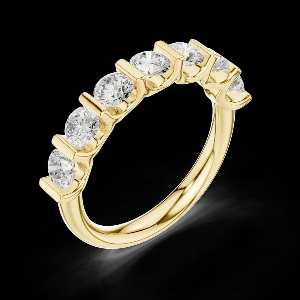 Bar Set Half Eternity Lab Grown Diamond Ring - Image 5 Bar Set Half Eternity Lab Grown Diamond Ring, view 5 of 6