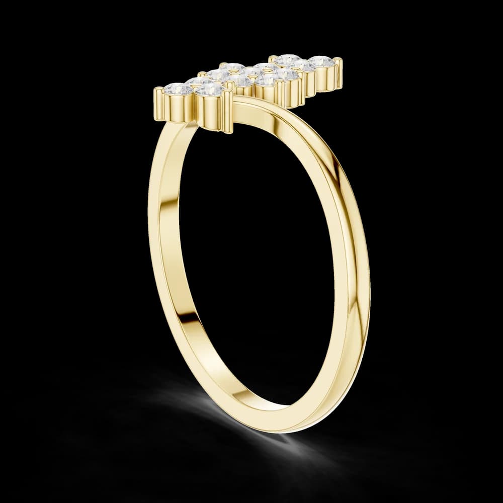 Floral Bypass Lab Grown Diamond Ring - Image 4 Floral Bypass Lab Grown Diamond Ring, view 4 of 6
