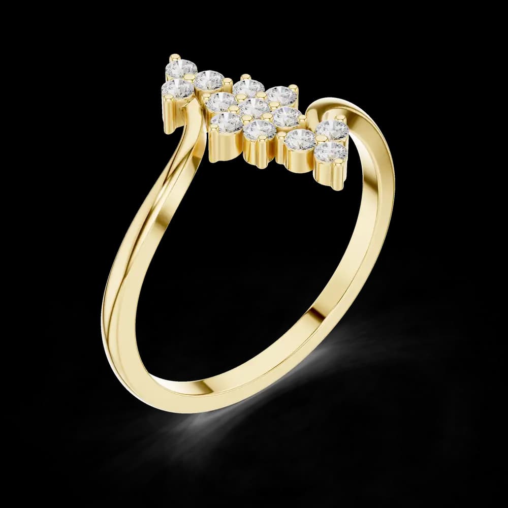 Floral Bypass Lab Grown Diamond Ring - Image 5 Floral Bypass Lab Grown Diamond Ring, view 5 of 6