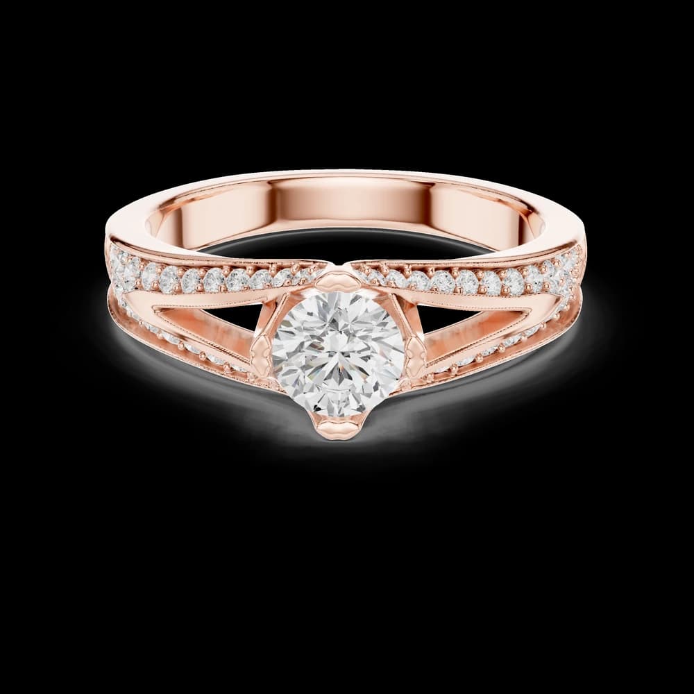 Round Center Split Shank Lab Grown Diamond Ring - Image 1 Round Center Split Shank Lab Grown Diamond Ring, view 1 of 6