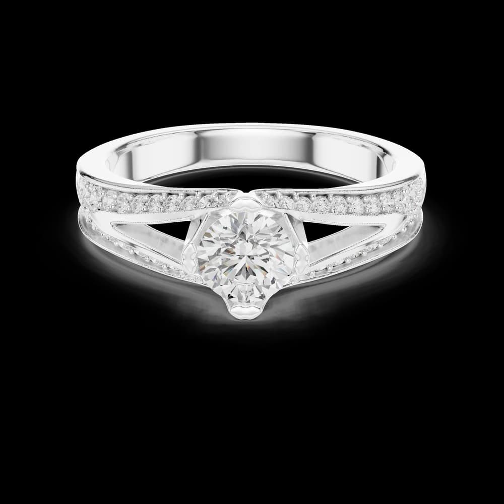 Round Center Split Shank Lab Grown Diamond Ring - Image 2 Round Center Split Shank Lab Grown Diamond Ring, view 2 of 6
