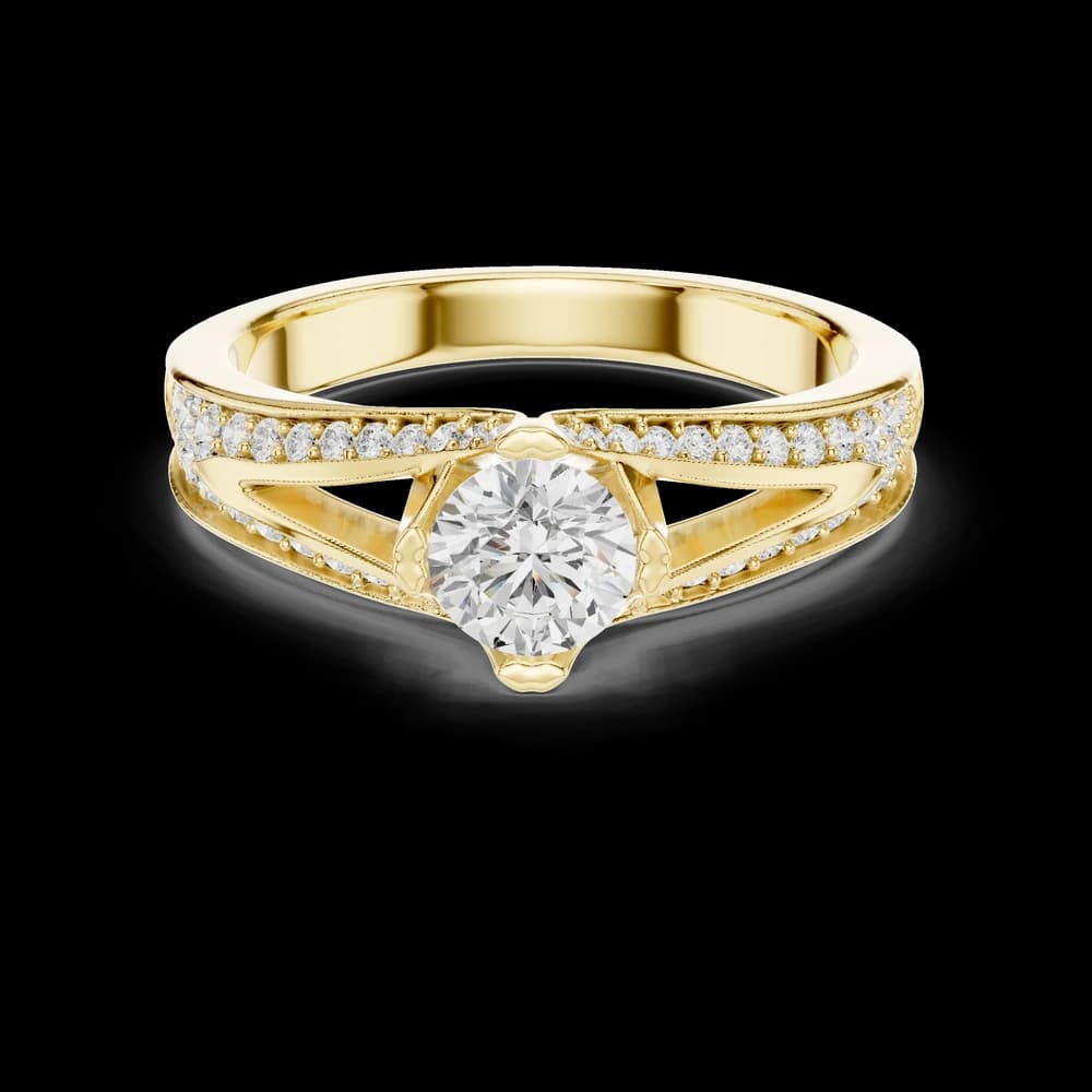 Round Center Split Shank Lab Grown Diamond Ring - Image 3 Round Center Split Shank Lab Grown Diamond Ring, view 3 of 6