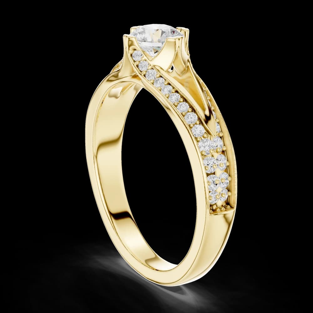 Round Center Split Shank Lab Grown Diamond Ring - Image 4 Round Center Split Shank Lab Grown Diamond Ring, view 4 of 6