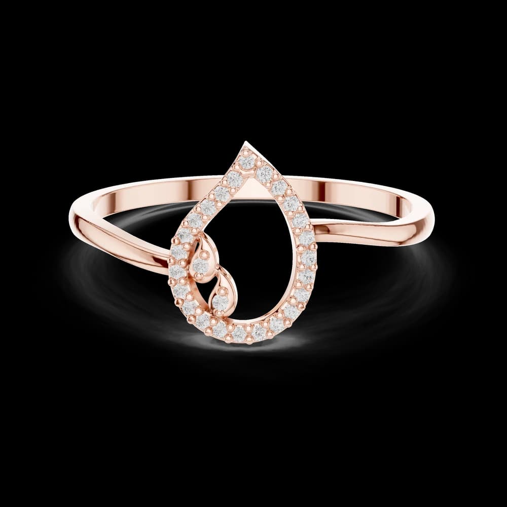 Open Teardrop Motif Lab Grown Diamond Ring - Image 1 Open Teardrop Motif Lab Grown Diamond Ring, view 1 of 6