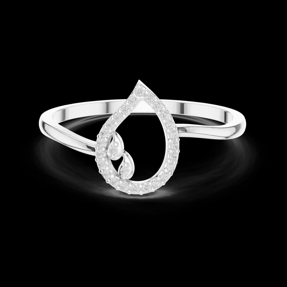 Open Teardrop Motif Lab Grown Diamond Ring - Image 2 Open Teardrop Motif Lab Grown Diamond Ring, view 2 of 6