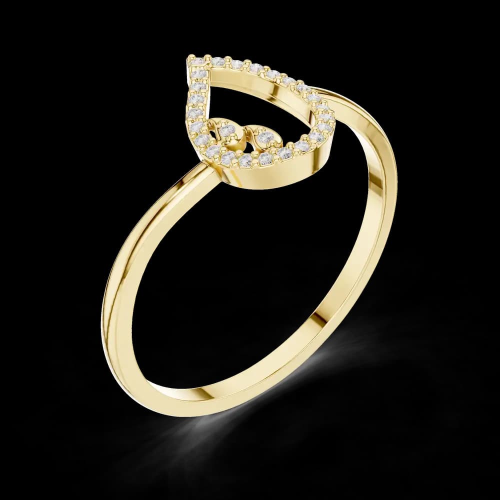 Open Teardrop Motif Lab Grown Diamond Ring - Image 5 Open Teardrop Motif Lab Grown Diamond Ring, view 5 of 6