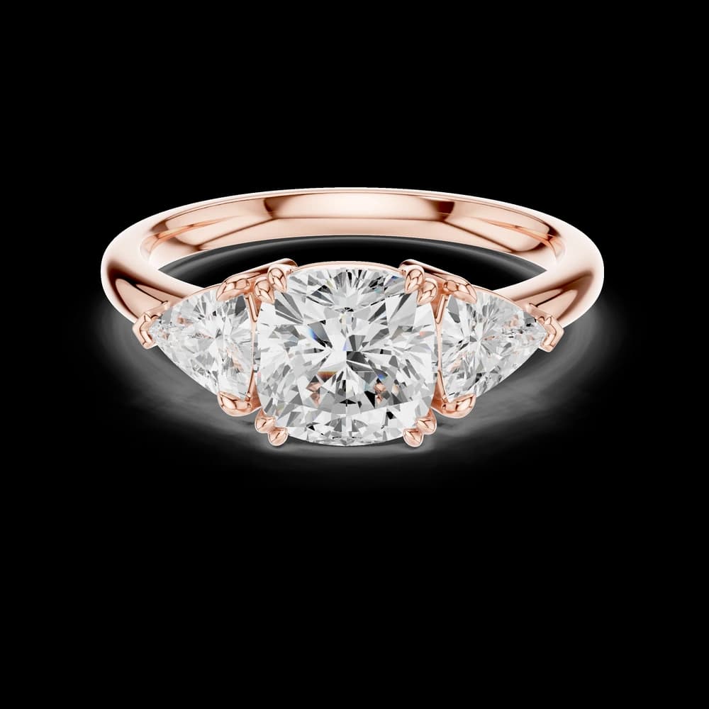 Cushion Trillion 3-Stone Solitaire Ring - Image 1 Cushion Trillion 3-Stone Solitaire Ring, view 1 of 6
