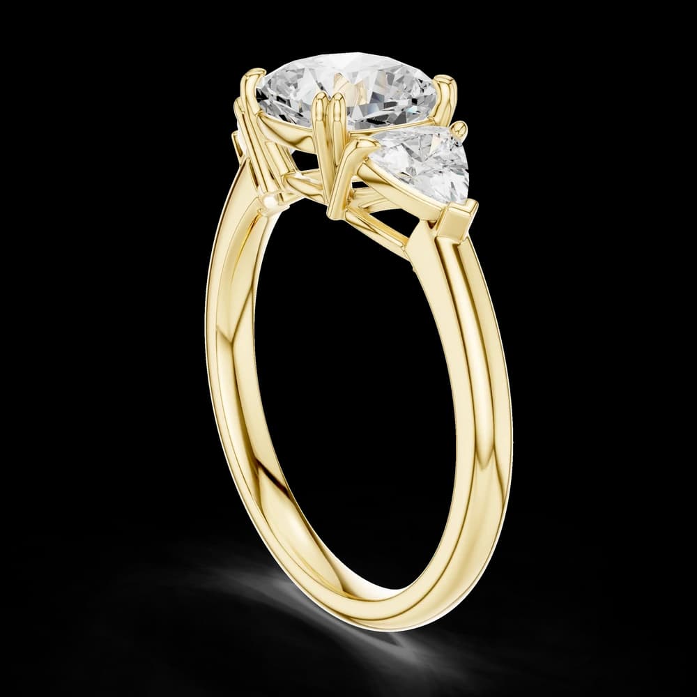 Cushion Trillion 3-Stone Solitaire Ring - Image 4 Cushion Trillion 3-Stone Solitaire Ring, view 4 of 6