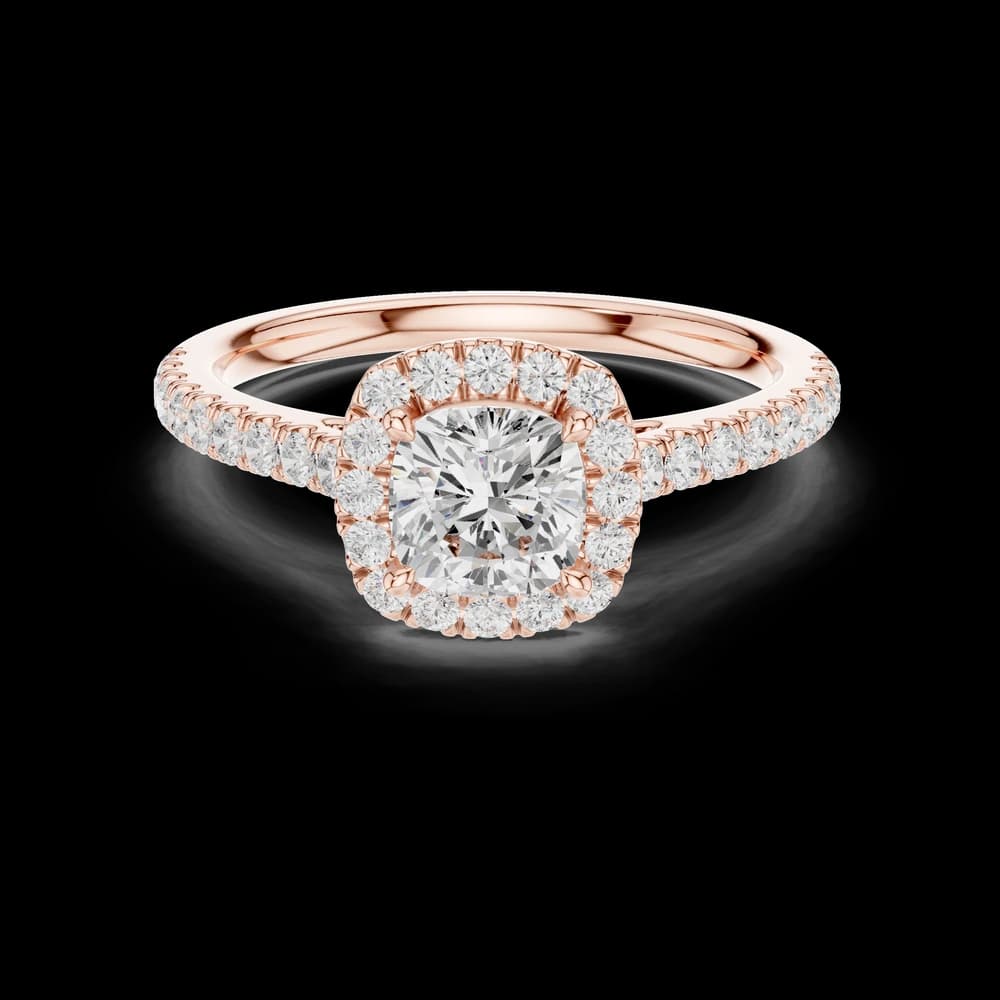 Dazzling 1 ct Cushion halo Lab Grown Diamond Ring - Image 1 Dazzling 1 ct Cushion halo Lab Grown Diamond Ring, view 1 of 1