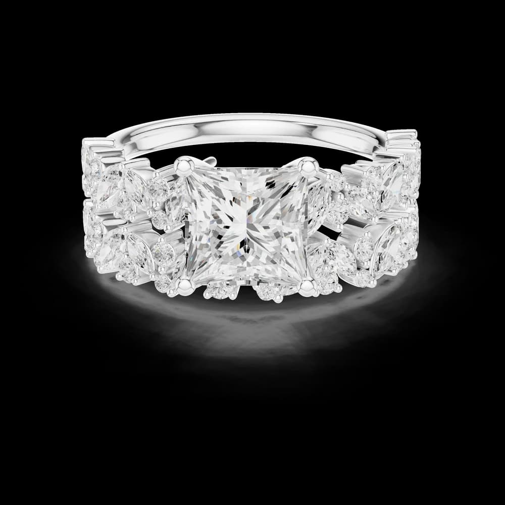 Princess Cut Marquise Lab Grown Diamond Ring - Image 2 Princess Cut Marquise Lab Grown Diamond Ring, view 2 of 6