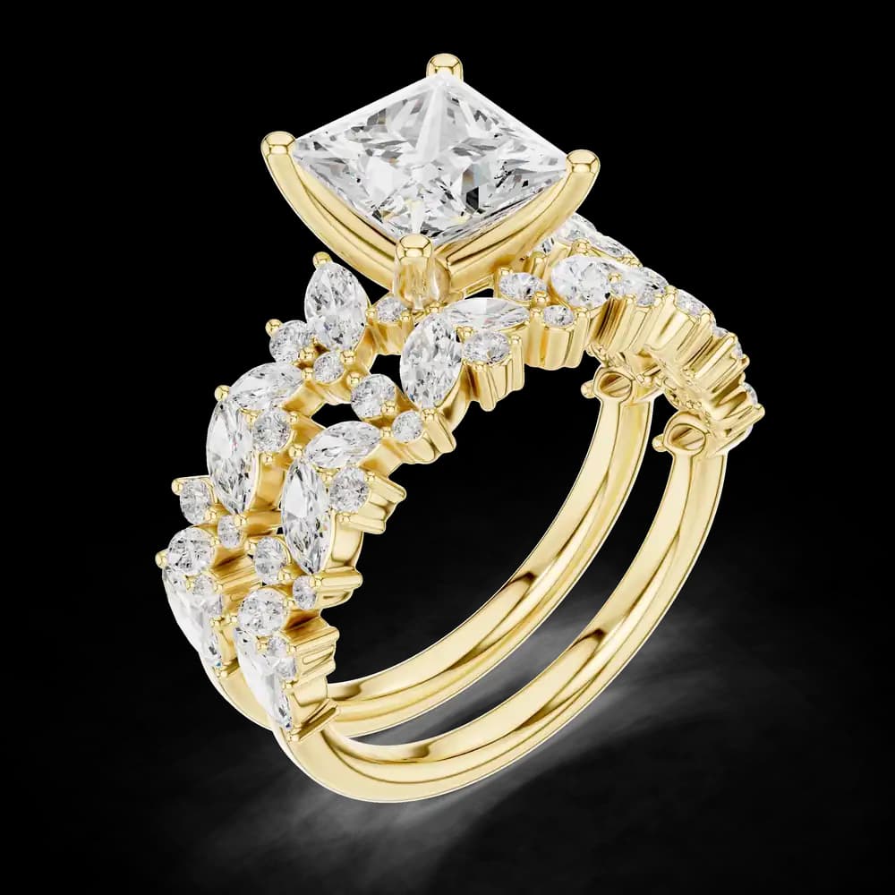 Princess Cut Marquise Lab Grown Diamond Ring - Image 5 Princess Cut Marquise Lab Grown Diamond Ring, view 5 of 6