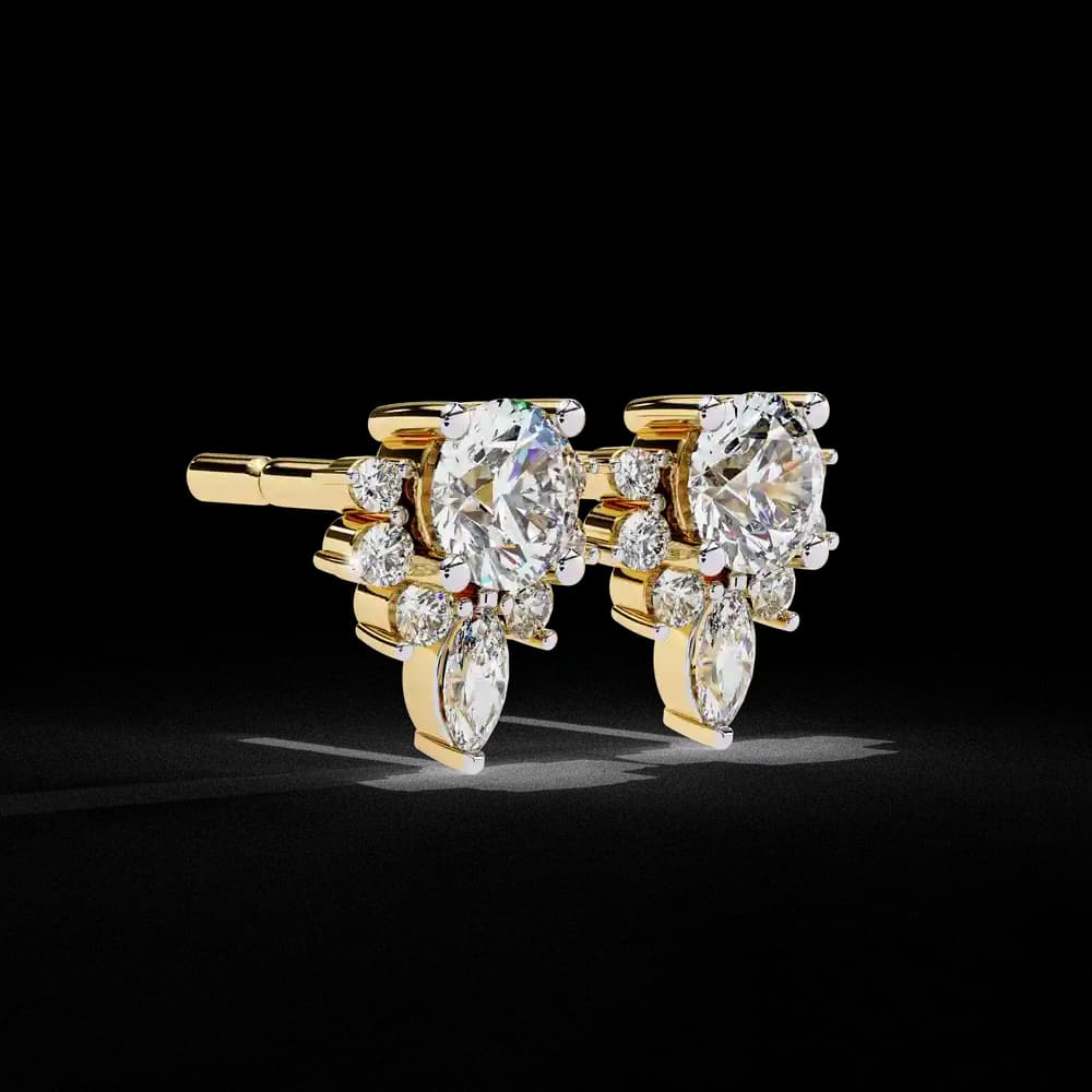 Dazzling Solitaire Lab Grown Diamond Burst Stud Earrings - Image 2 Dazzling Solitaire Lab Grown Diamond Burst Stud Earrings, view 2 of 22