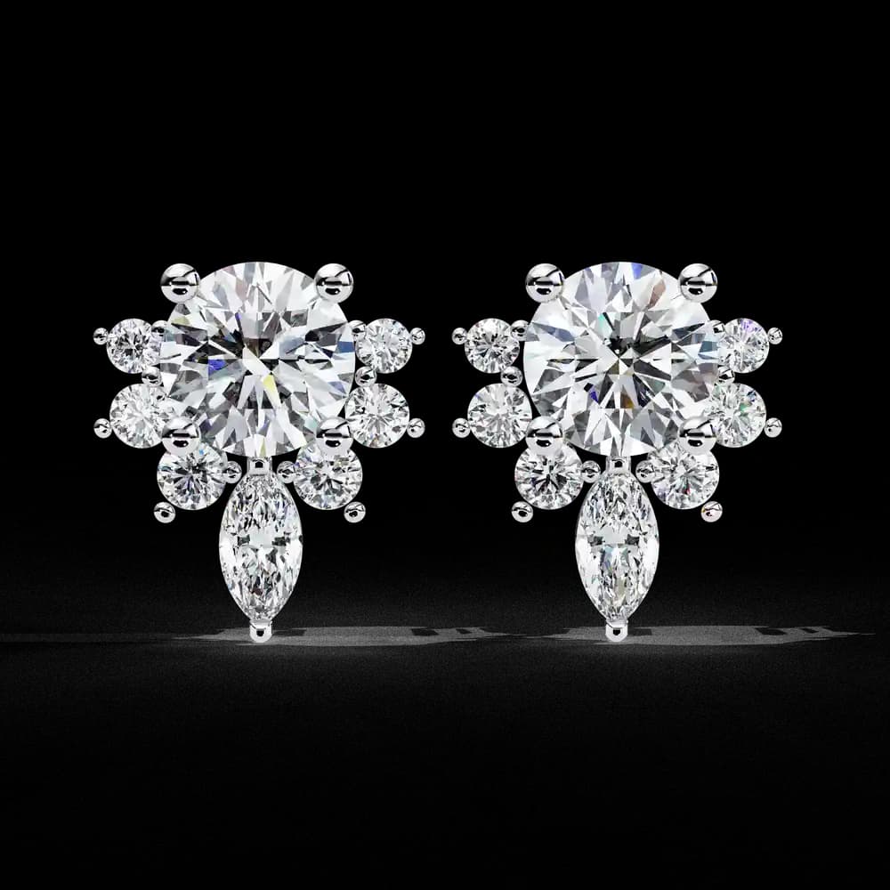 Dazzling Solitaire Lab Grown Diamond Burst Stud Earrings - Image 4 Dazzling Solitaire Lab Grown Diamond Burst Stud Earrings, view 4 of 22