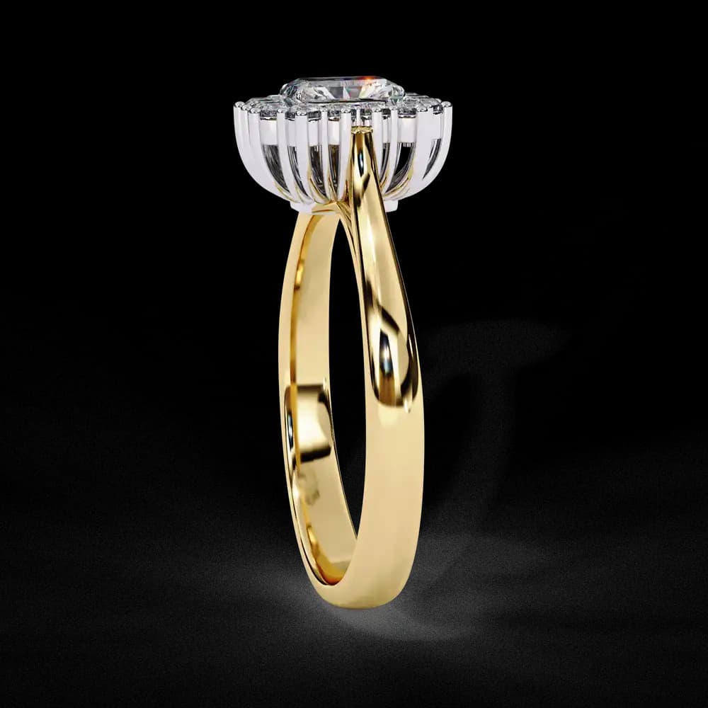 Sparkling Radiant Halo Lab Grown Diamond Ring - Image 2 Sparkling Radiant Halo Lab Grown Diamond Ring, view 2 of 4
