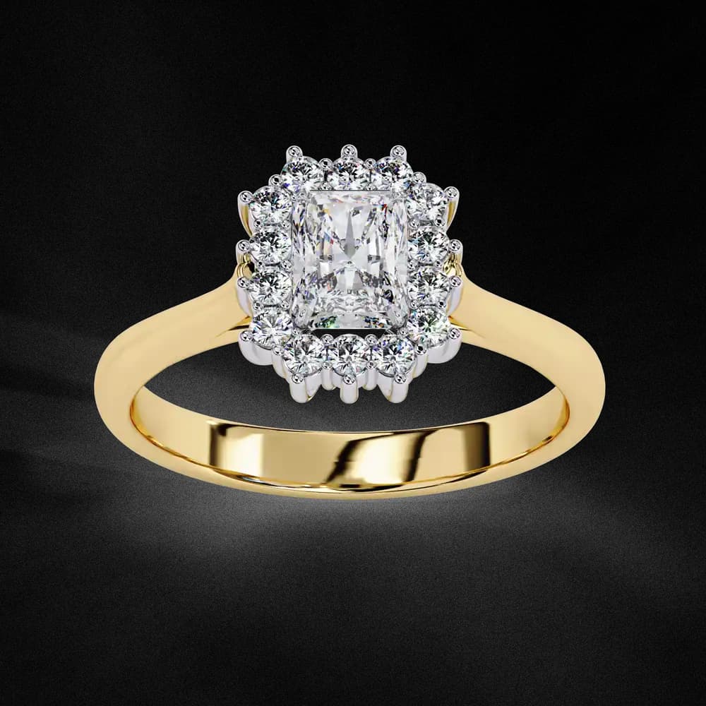 Sparkling Radiant Halo Lab Grown Diamond Ring - Image 3 Sparkling Radiant Halo Lab Grown Diamond Ring, view 3 of 4