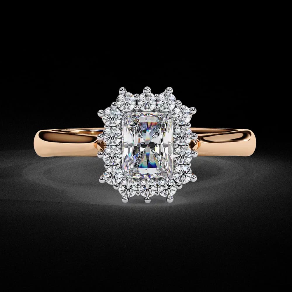 Sparkling Radiant Halo Lab Grown Diamond Ring - Image 4 Sparkling Radiant Halo Lab Grown Diamond Ring, view 4 of 4
