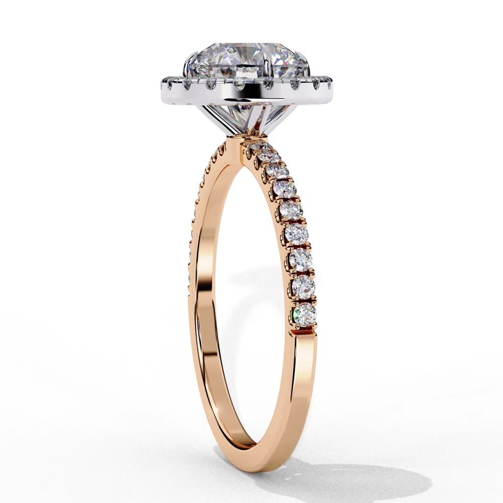 Dazzling Halo Ring with Lab Grown Diamond Accents - Image 11 Dazzling Halo Ring with Lab Grown Diamond Accents, view 11 of 12