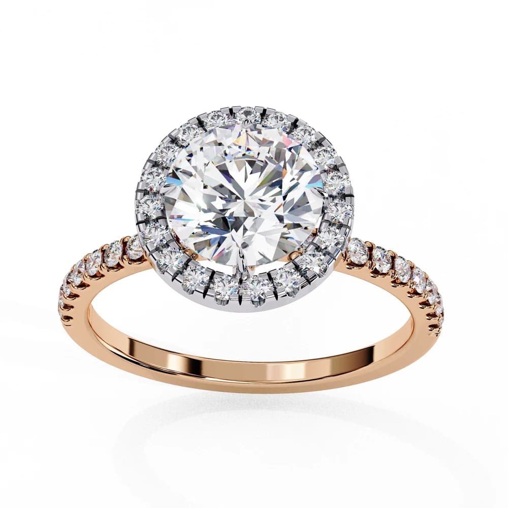 Dazzling Halo Ring with Lab Grown Diamond Accents - Image 2 Dazzling Halo Ring with Lab Grown Diamond Accents, view 2 of 12