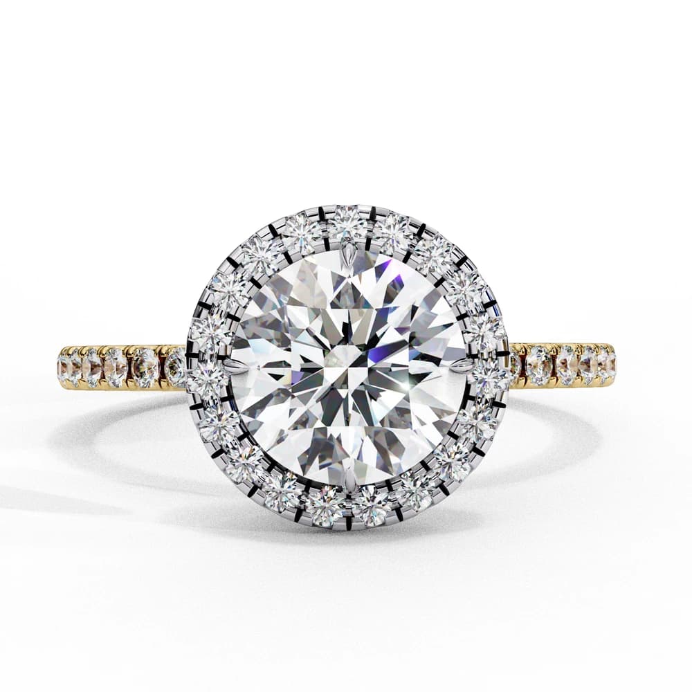Dazzling Halo Ring with Lab Grown Diamond Accents - Image 3 Dazzling Halo Ring with Lab Grown Diamond Accents, view 3 of 12