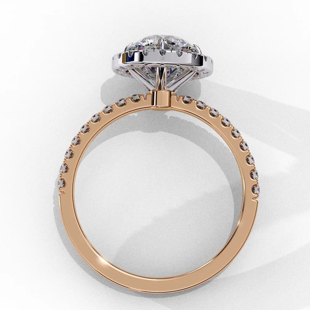 Dazzling Halo Ring with Lab Grown Diamond Accents - Image 5 Dazzling Halo Ring with Lab Grown Diamond Accents, view 5 of 12