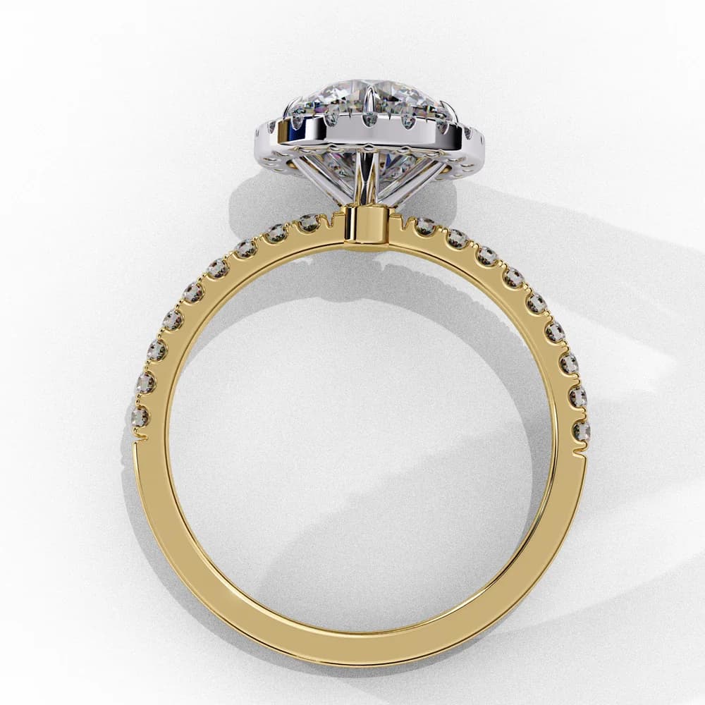 Dazzling Halo Ring with Lab Grown Diamond Accents - Image 6 Dazzling Halo Ring with Lab Grown Diamond Accents, view 6 of 12